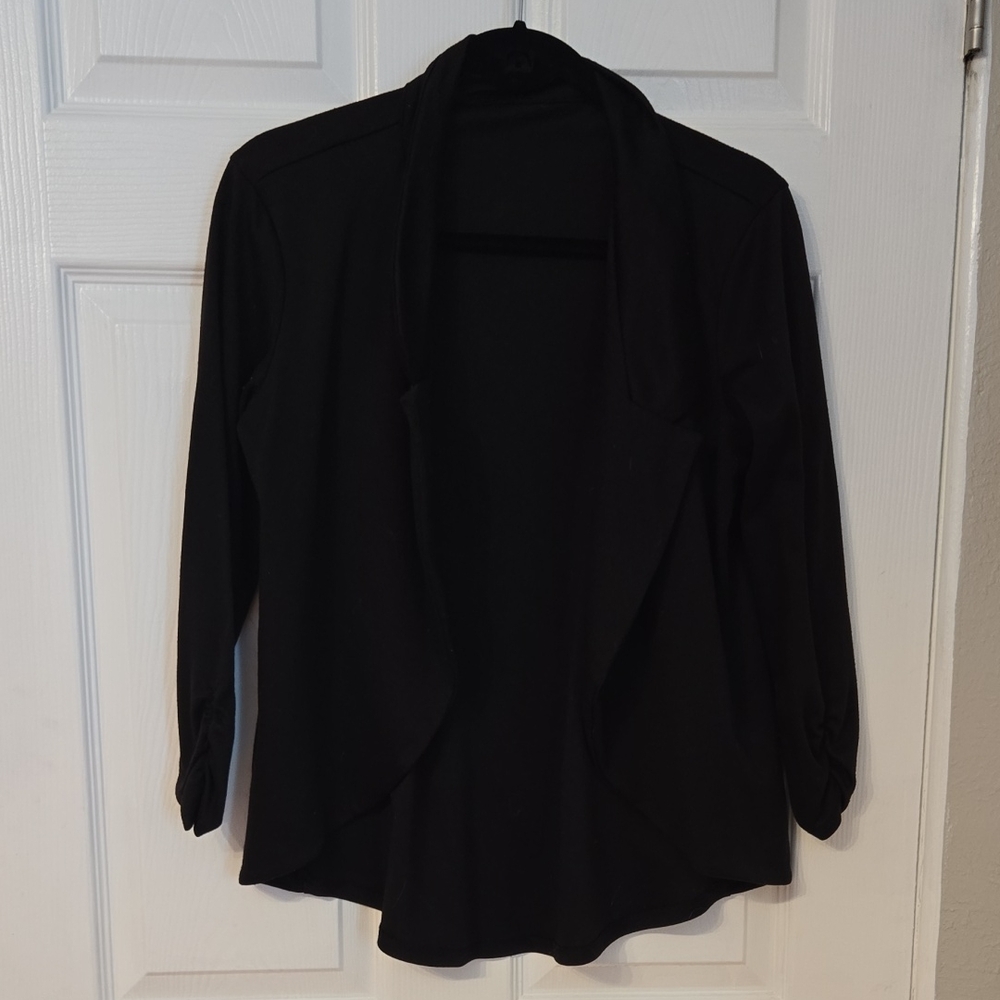 Black Open Front Cardigan